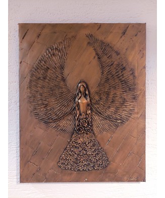 Three-dimensional angel relief – artistic wall decoration